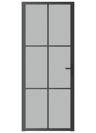 Binnendeur 83x201,5 cm matglas en aluminium zwart