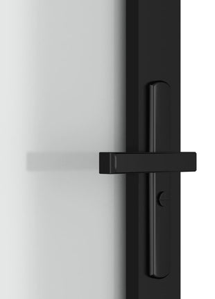 Binnendeur 83x201,5 cm matglas en aluminium zwart