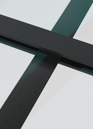 Binnendeur 83x201,5 cm matglas en aluminium zwart