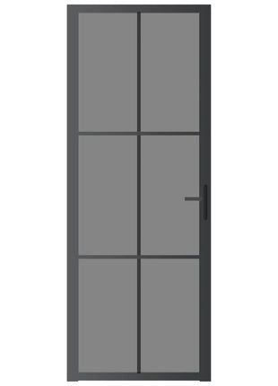 Binnendeur 76x201,5 cm ESG-glas en aluminium zwart