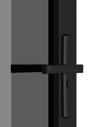 Binnendeur 76x201,5 cm ESG-glas en aluminium zwart