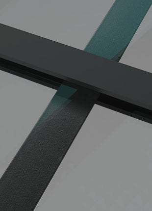 Binnendeur 76x201,5 cm ESG-glas en aluminium zwart