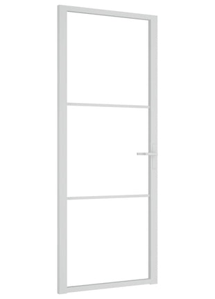 Binnendeur 83x201,5 cm ESG-glas en aluminium wit