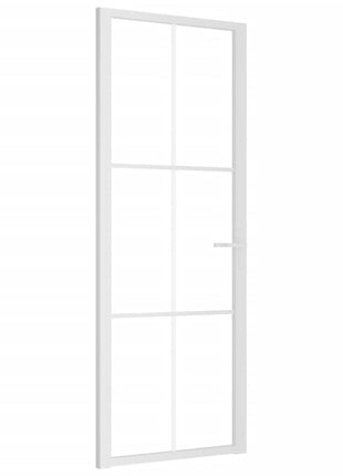 Binnendeur 76x201,5 cm ESG-glas en aluminium wit