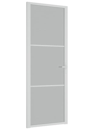 Binnendeur 76x201,5 cm matglas en aluminium wit