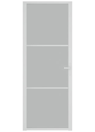 Binnendeur 76x201,5 cm matglas en aluminium wit