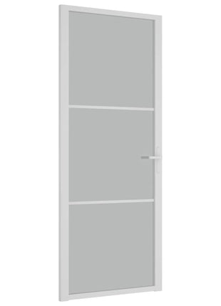 Binnendeur 83x201,5 cm matglas en aluminium wit