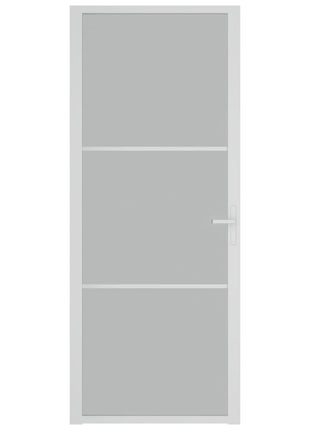 Binnendeur 83x201,5 cm matglas en aluminium wit