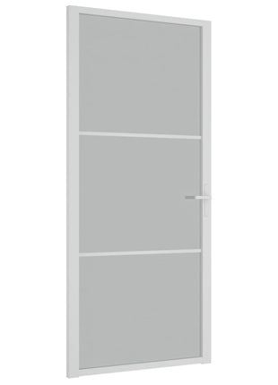Binnendeur 93x201,5 cm matglas en aluminium wit