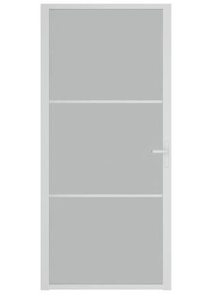 Binnendeur 93x201,5 cm matglas en aluminium wit
