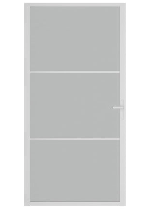 Binnendeur 102,5x201,5 cm matglas en aluminium wit