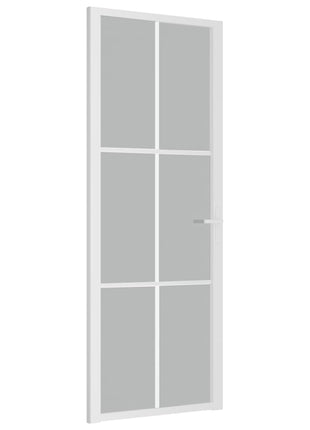 Binnendeur 76x201,5 cm matglas en aluminium wit