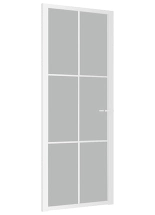 Binnendeur 83x201,5 cm matglas en aluminium wit