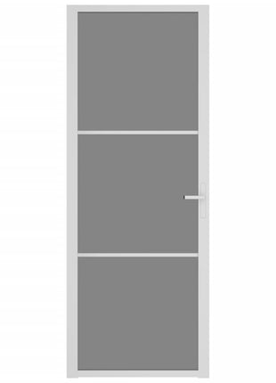 Binnendeur 76x201,5 cm ESG-glas en aluminium wit