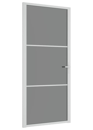 Binnendeur 93x201,5 cm ESG-glas en aluminium wit