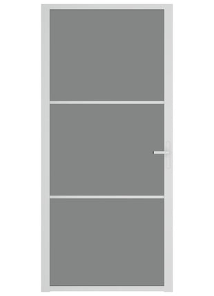 Binnendeur 93x201,5 cm ESG-glas en aluminium wit