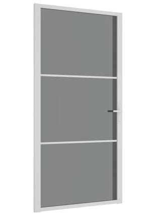 Binnendeur 102,5x201,5 cm ESG-glas en aluminium wit