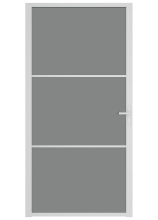 Binnendeur 102,5x201,5 cm ESG-glas en aluminium wit