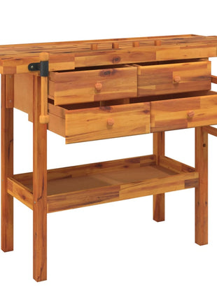 Werkbank Met Lades En Bankschroeven 124X52X83 Cm Acaciahout