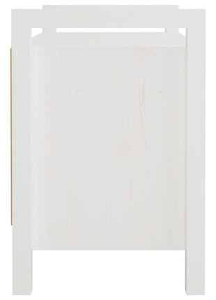 Halbankje 80x40x60 cm massief grenenhout wit