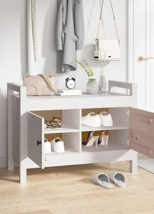 Halbankje 80x40x60 cm massief grenenhout wit
