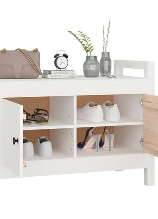 Halbankje 80x40x60 cm massief grenenhout wit