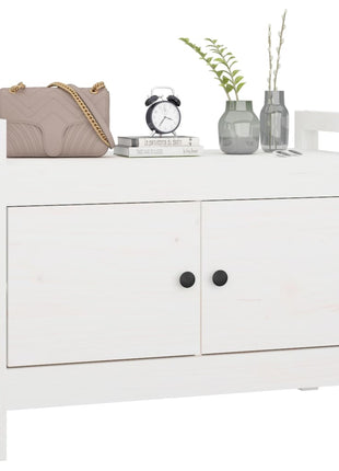 Halbankje 80x40x60 cm massief grenenhout wit