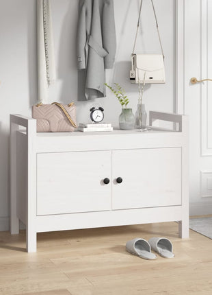 Halbankje 80x40x60 cm massief grenenhout wit