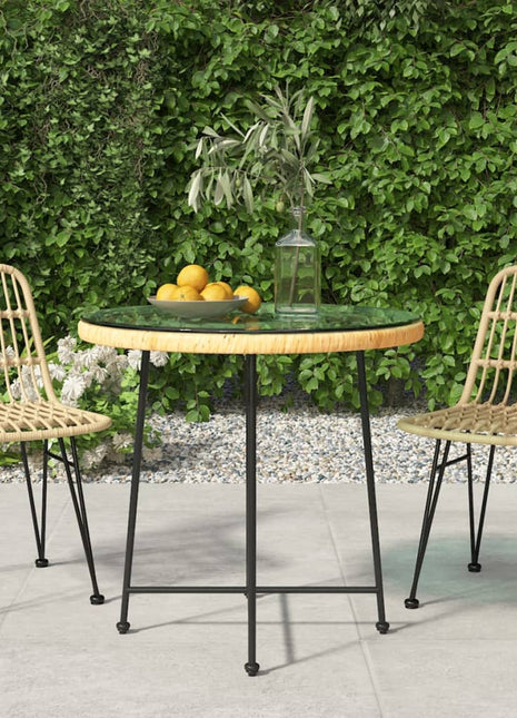 Eettafel Ø80 Cm Gehard Glas En Staal