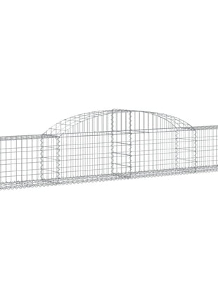 Schanskorven 4 st gewelfd 300x30x40/60 cm gegalvaniseerd ijzer