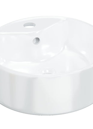 Wasbak 40x14,5 cm rond keramiek wit
