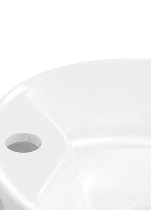 Wasbak 40x14,5 cm rond keramiek wit