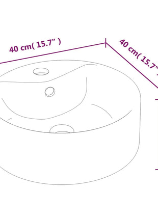 Wasbak 40x14,5 cm rond keramiek wit
