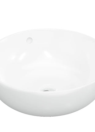 Wasbak 44x17 cm rond keramiek wit