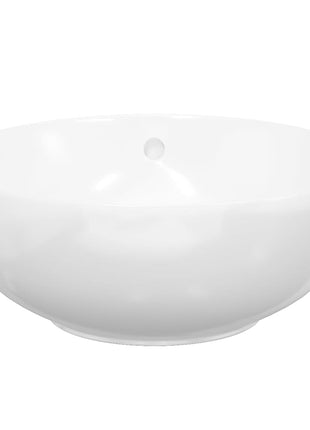 Wasbak 44x17 cm rond keramiek wit