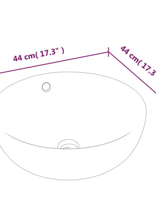 Wasbak 44x17 cm rond keramiek wit