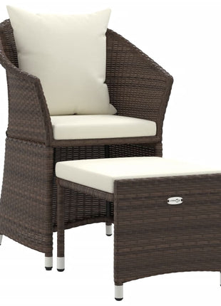 2-Delige Loungeset Met Kussens Poly Rattan