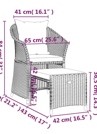 2-Delige Loungeset Met Kussens Poly Rattan