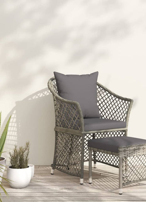 Loungeset Met Kussens Poly Rattan