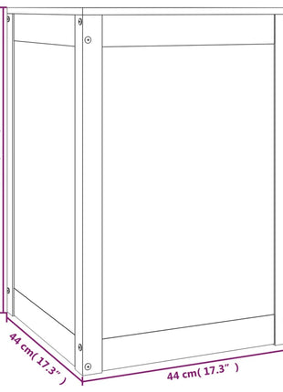 Wasmand 44x44x66 cm massief grenenhout