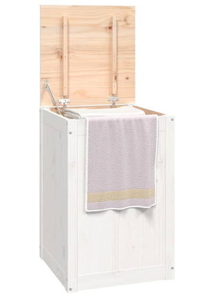 Wasmand 44x44x66 cm massief grenenhout wit