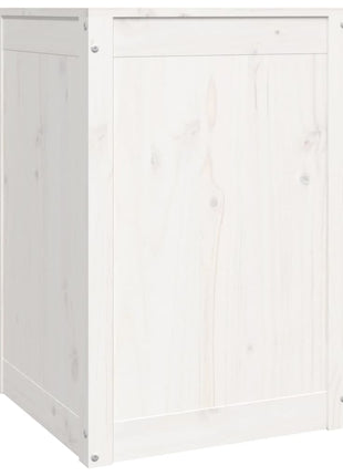 Wasmand 44x44x66 cm massief grenenhout wit