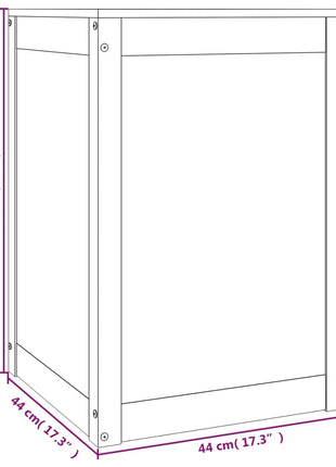 Wasmand 44x44x66 cm massief grenenhout honingbruin