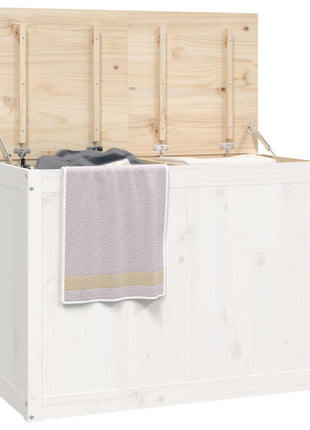 Wasmand 88,5x44x66 cm massief grenenhout wit