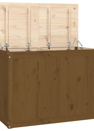Wasmand 88,5x44x66 cm massief grenenhout honingbruin