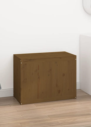 Wasmand 88,5x44x66 cm massief grenenhout honingbruin