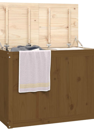 Wasmand 88,5x44x66 cm massief grenenhout honingbruin