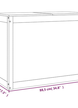 Wasmand 88,5x44x66 cm massief grenenhout honingbruin