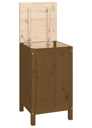 Wasmand 44x44x76 cm massief grenenhout honingbruin
