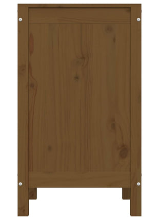 Wasmand 44x44x76 cm massief grenenhout honingbruin